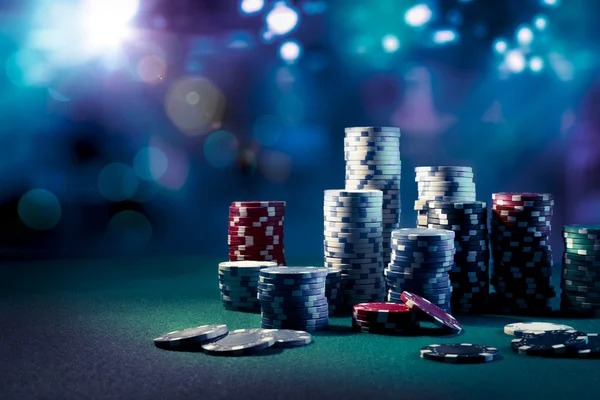 Blackjack table layout with chip denominations